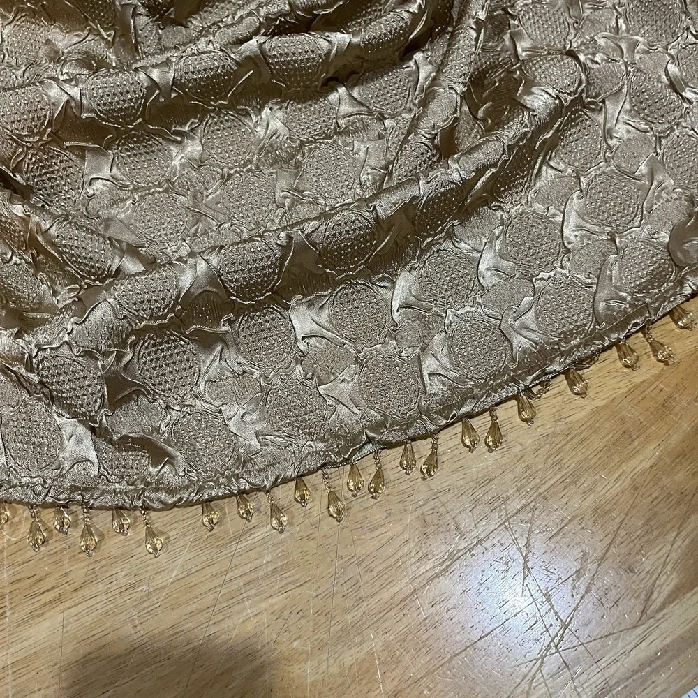 JCPenney Gold Crinkle Waterfall Valance Beads 26x30